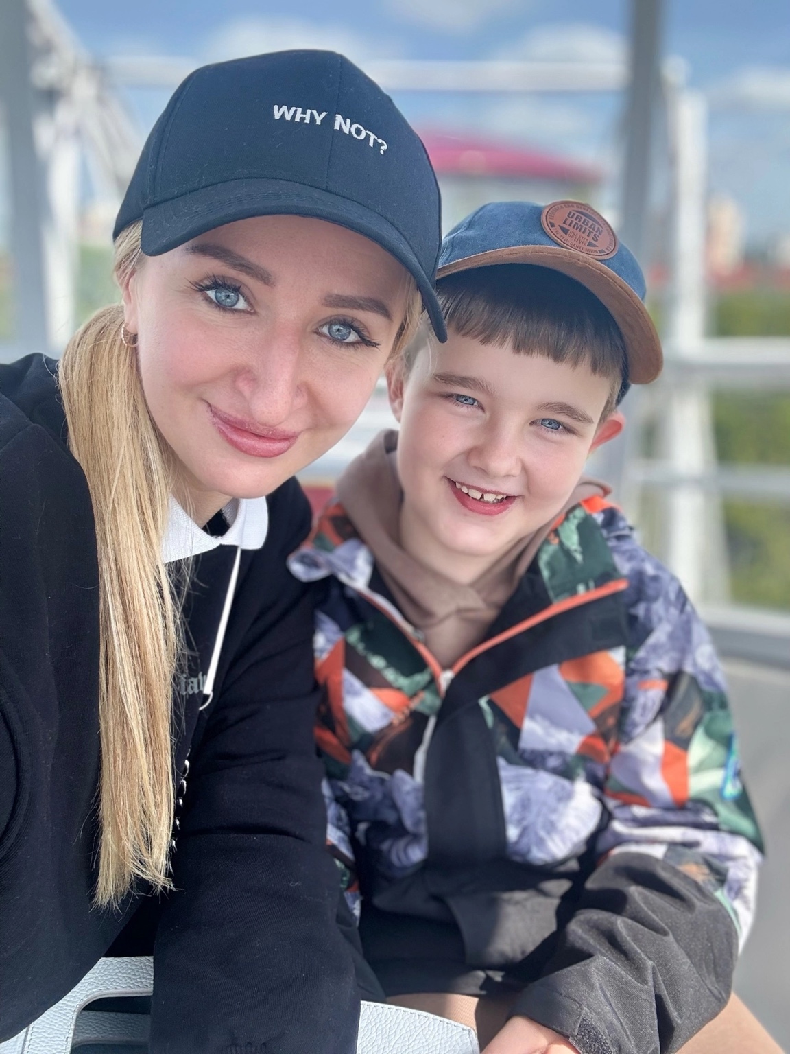 Katya with Mark outdoors
