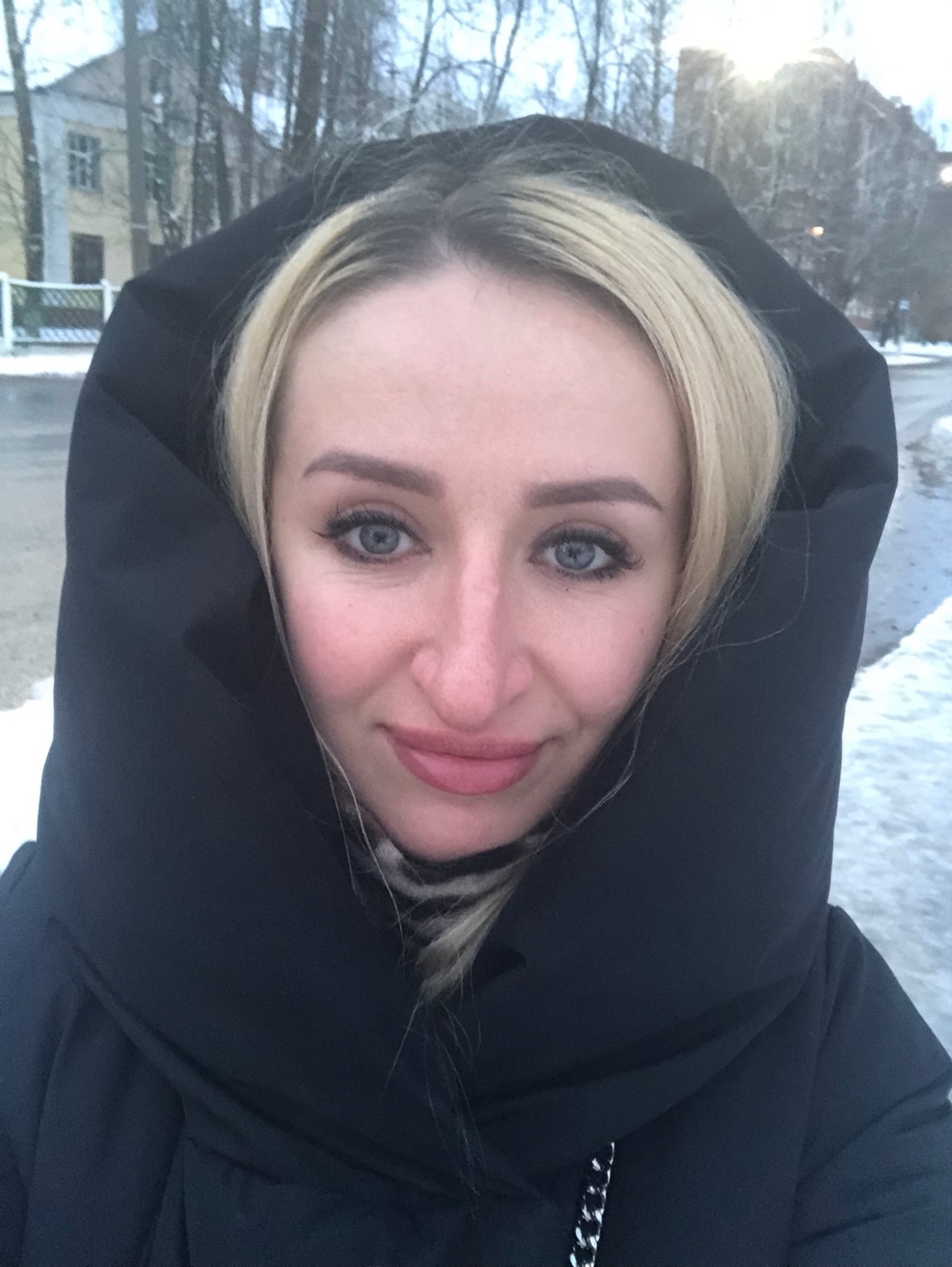 Katya in snowy Vitebsk